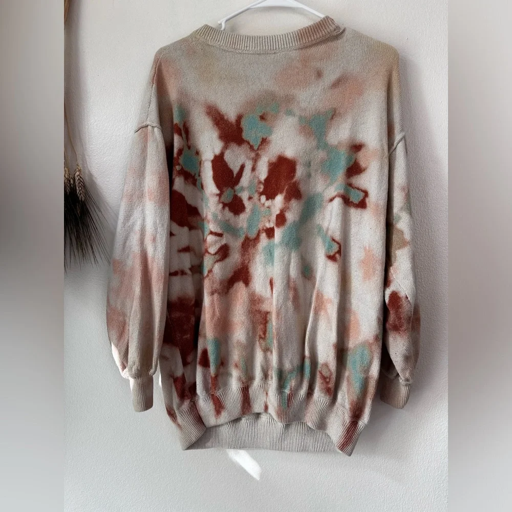 Free People Cosmos Tie Dye Pullover Sweatshirt Sweater Oversized Tunic - Picture 2 of 4